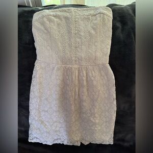 Abercrombie & Fitch Cream Strapless Sheath Dress